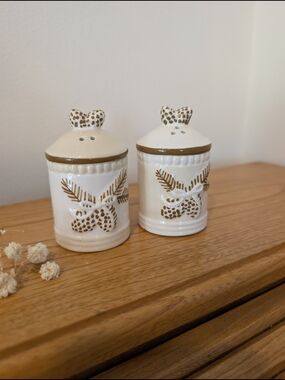 Vintage Ceramic Pinecone Salt & Pepper Shakers